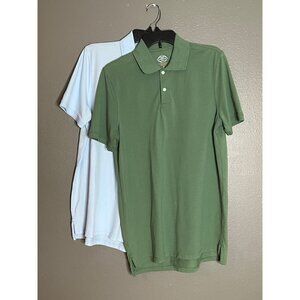St. Johns Bay Mens Classic Fit Polo Shirts Cotton/Polyester Blend Size S Green &
